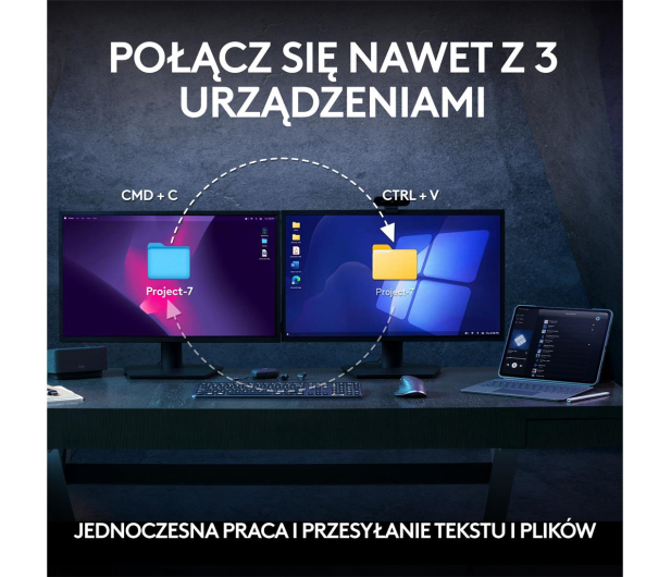 LOGITECH Klawiatura MX Keys S + mysz + podkładka Combo Graphite US 920-011614 - 1145878 - zdjęcie 7